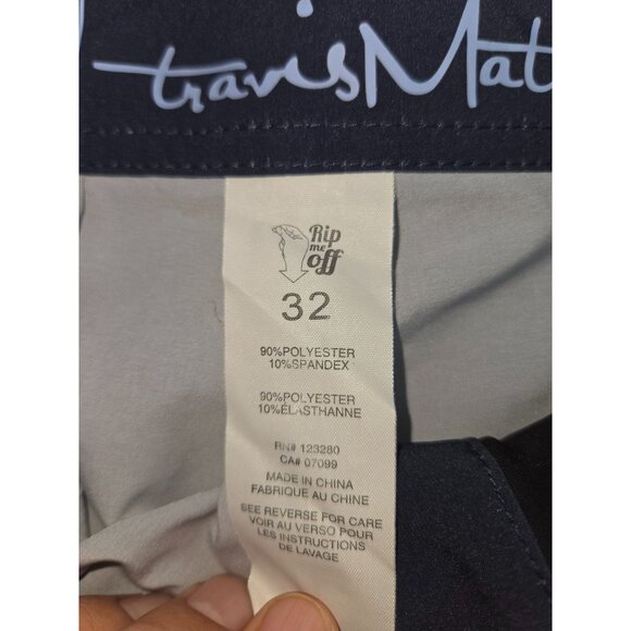 Travis Mathew Mens Board Shorts Size 32 Black/Yellow/Grey Striped Swimwear - Picture 3 of 8